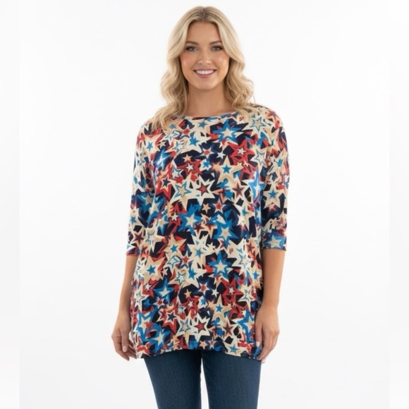 LulaRoe medium star print Irma Top - Picture 4 of 4